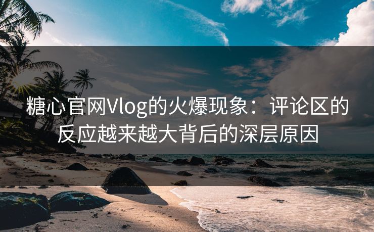 糖心官网Vlog的火爆现象：评论区的反应越来越大背后的深层原因