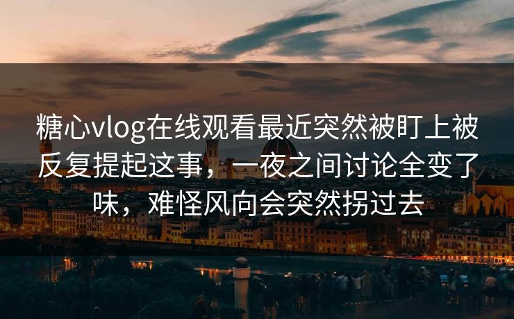 糖心vlog在线观看最近突然被盯上被反复提起这事，一夜之间讨论全变了味，难怪风向会突然拐过去  第1张