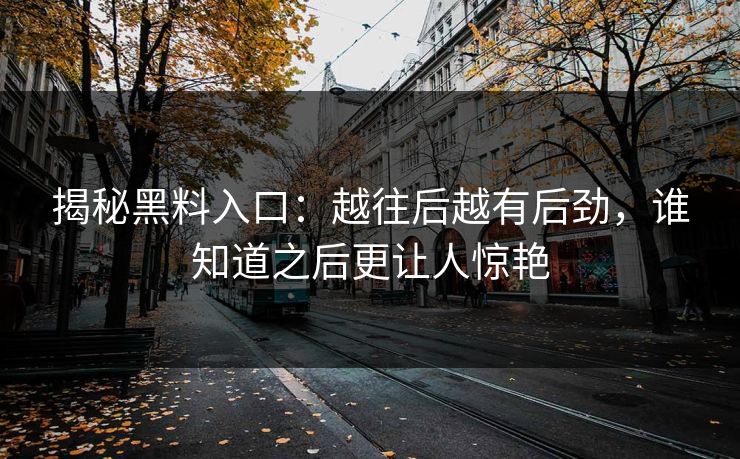 揭秘黑料入口：越往后越有后劲，谁知道之后更让人惊艳