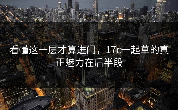 看懂这一层才算进门,17c一起草的真正魅力在后半段 第1张 看懂这一层才算进门,17c一起草的真正魅力在后半段 第1张